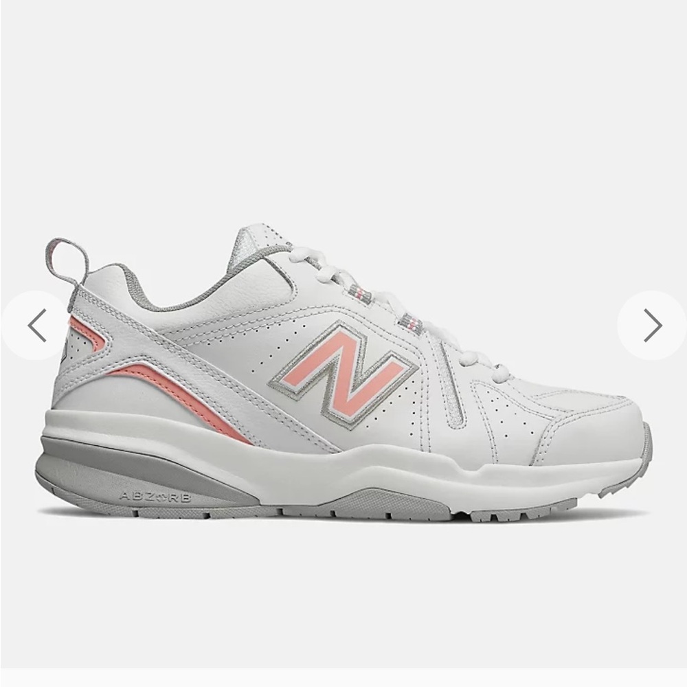 New Balance Women's White and Pink Sneakers